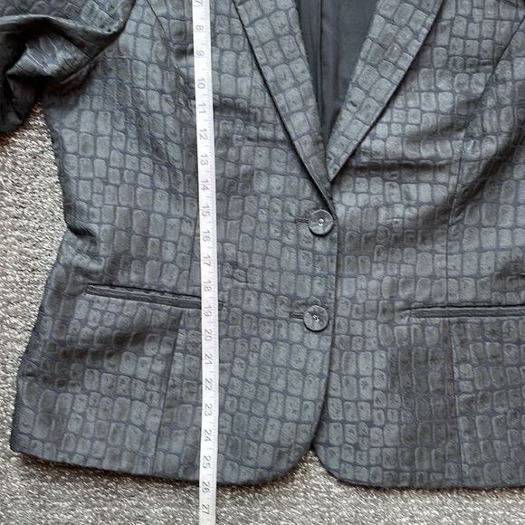 🐊Chicos Sephia Croc Embossed blazer jacket Chicos size 2 (12) - Picture 6 of 10